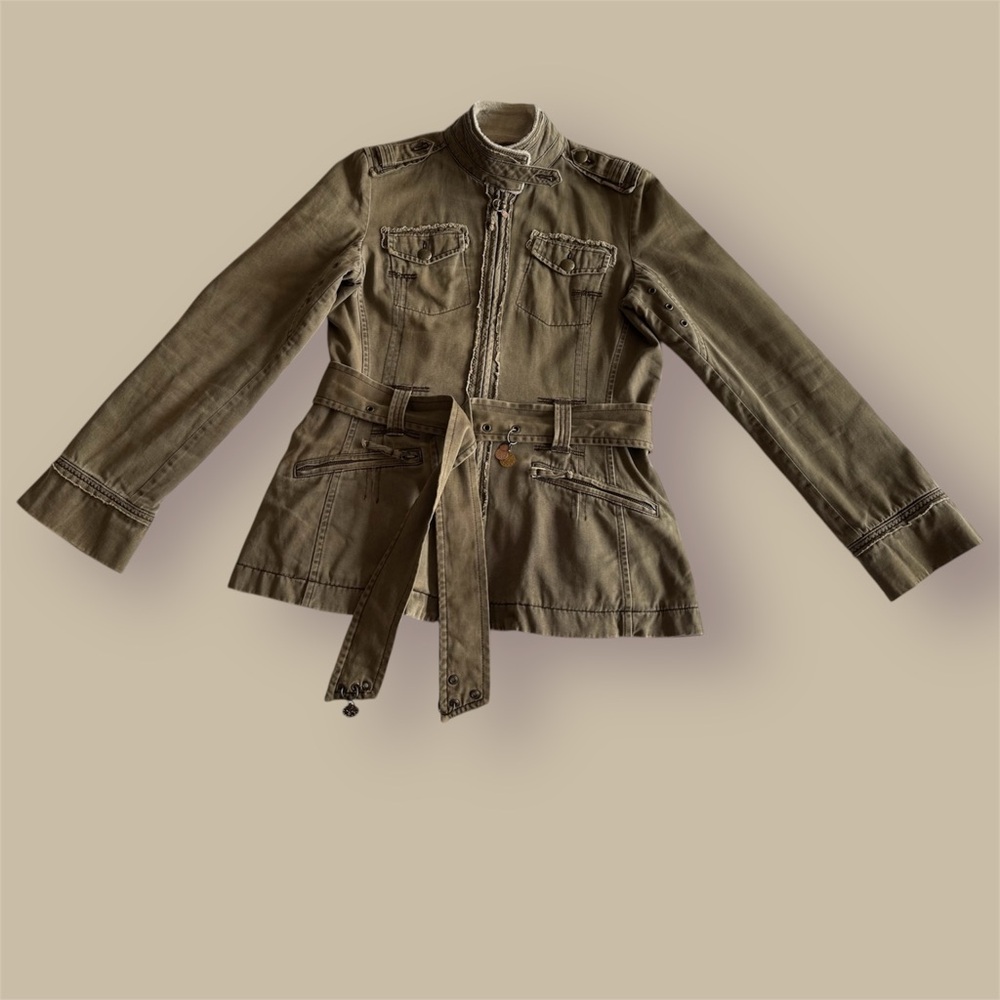🛍️SALE🛍️ NEXT Women's Cargo Army Distressed Faded Look Fur Lined Jacket - Picture 5 of 12